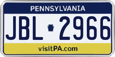 PA license plate JBL2966