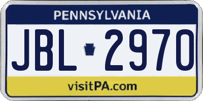 PA license plate JBL2970