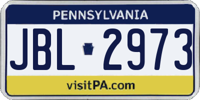 PA license plate JBL2973