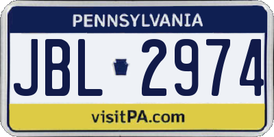 PA license plate JBL2974