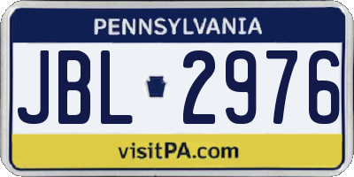 PA license plate JBL2976