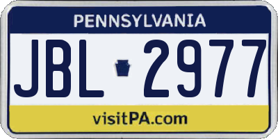 PA license plate JBL2977