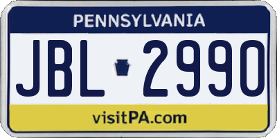 PA license plate JBL2990