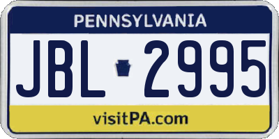 PA license plate JBL2995