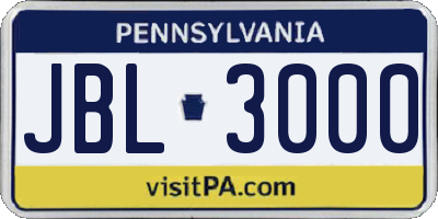 PA license plate JBL3000