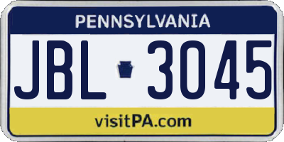 PA license plate JBL3045