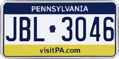 PA license plate JBL3046