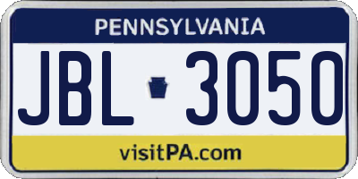 PA license plate JBL3050