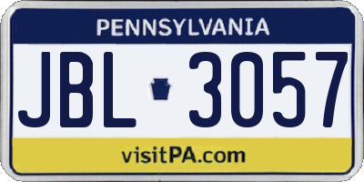 PA license plate JBL3057