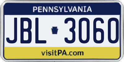 PA license plate JBL3060