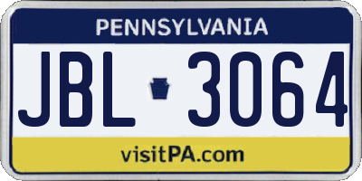 PA license plate JBL3064