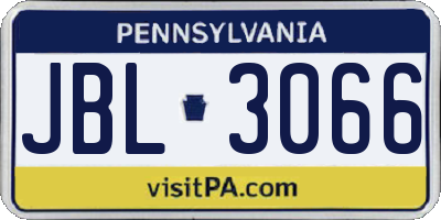 PA license plate JBL3066