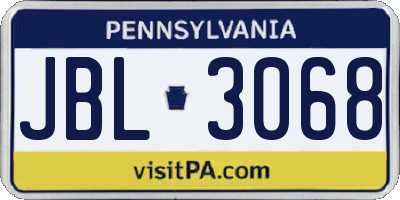 PA license plate JBL3068