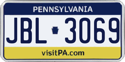 PA license plate JBL3069