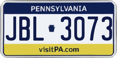 PA license plate JBL3073