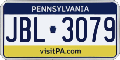 PA license plate JBL3079