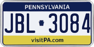 PA license plate JBL3084