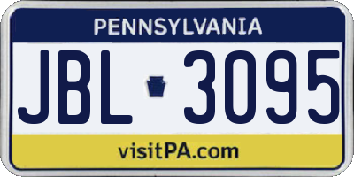 PA license plate JBL3095