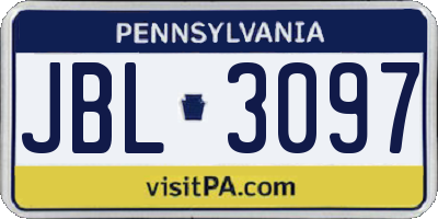 PA license plate JBL3097