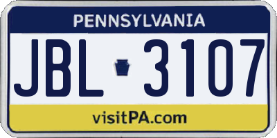 PA license plate JBL3107