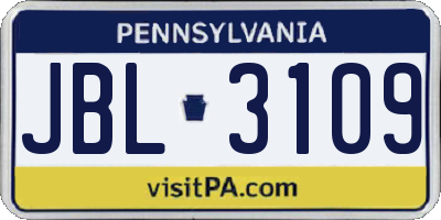 PA license plate JBL3109