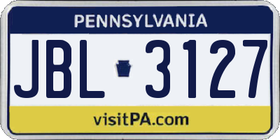 PA license plate JBL3127