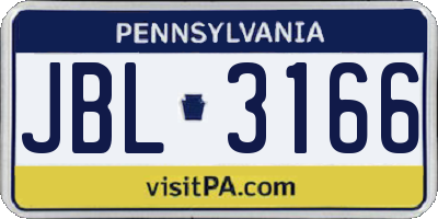 PA license plate JBL3166