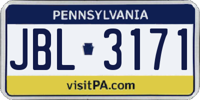 PA license plate JBL3171