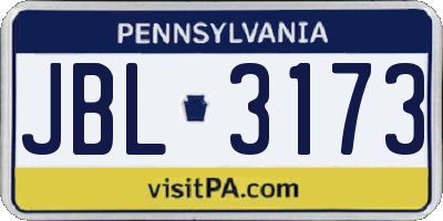 PA license plate JBL3173