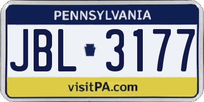 PA license plate JBL3177