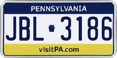 PA license plate JBL3186