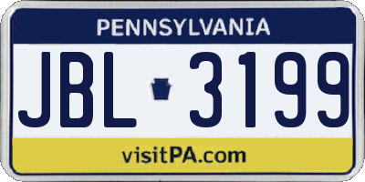 PA license plate JBL3199