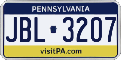 PA license plate JBL3207