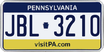 PA license plate JBL3210