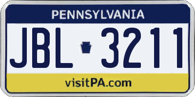 PA license plate JBL3211