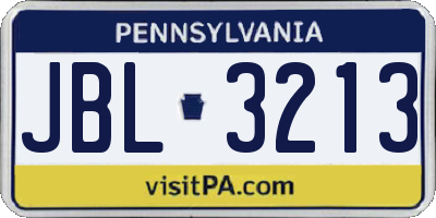 PA license plate JBL3213