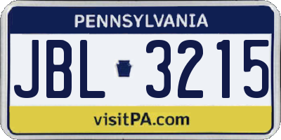 PA license plate JBL3215