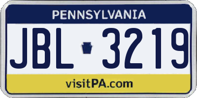 PA license plate JBL3219