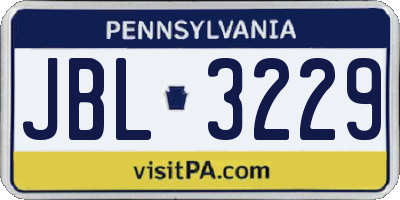 PA license plate JBL3229