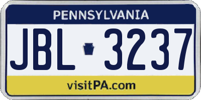PA license plate JBL3237