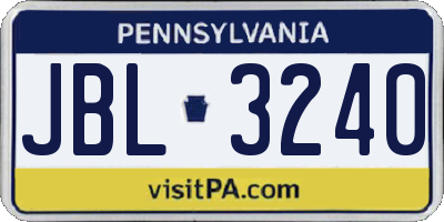 PA license plate JBL3240
