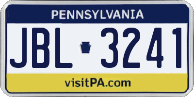 PA license plate JBL3241
