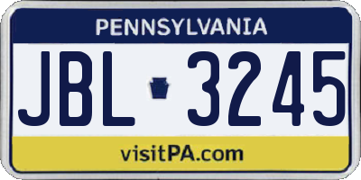 PA license plate JBL3245