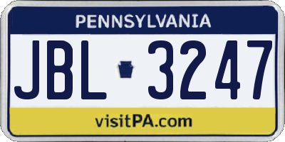 PA license plate JBL3247