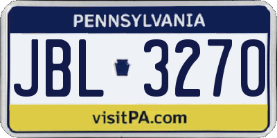 PA license plate JBL3270
