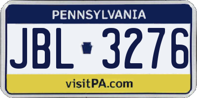 PA license plate JBL3276