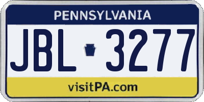 PA license plate JBL3277