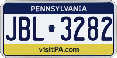 PA license plate JBL3282