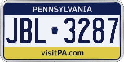 PA license plate JBL3287