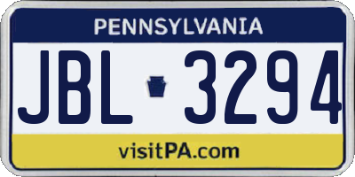 PA license plate JBL3294